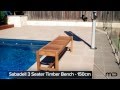 Sabadell 3 Seater Outdoor Timber Bench - 150cm - Milan Direct Sabadell 3 Seater Outdoor Timber Bench - 150cm - Milan Direct