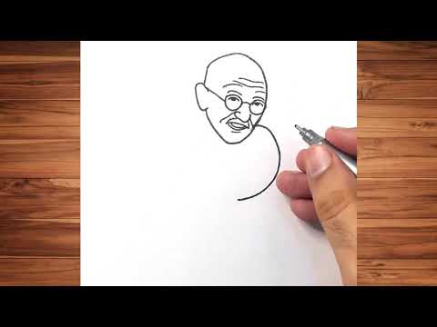 Number 3 से बनाएं Mahatma Gandhi 😍 | Gandhi Ji Drawing Easy | Easy Drawing Tutorial | Gandhi Jayanti