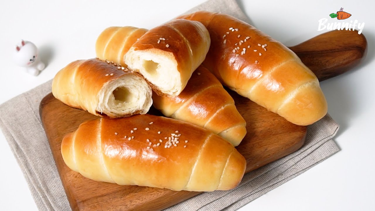 손반죽으로 소금빵 만들기(No달걀) Salted Butter Rolls | 버니파이Bunnify - YouTube