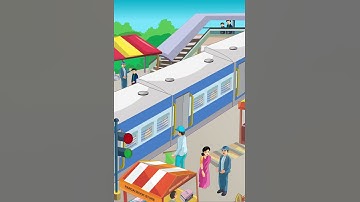 Animation short clip 2D || Train Animation || Plateform Scene ||