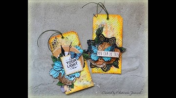 Mixed Media Tags.  Step-by-step tutorial.