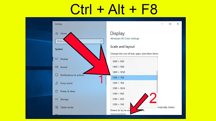 How to fix Ctrl Alt F8 problem and how to fix display resolution in windows 10 ?