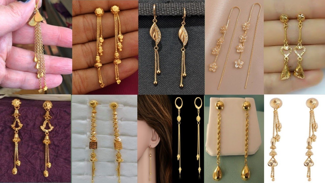 Gold suidhaga earings designs with weight and price Latest Light