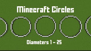 Minecraft - Creating Circles up to 25 Blocks in Diameter