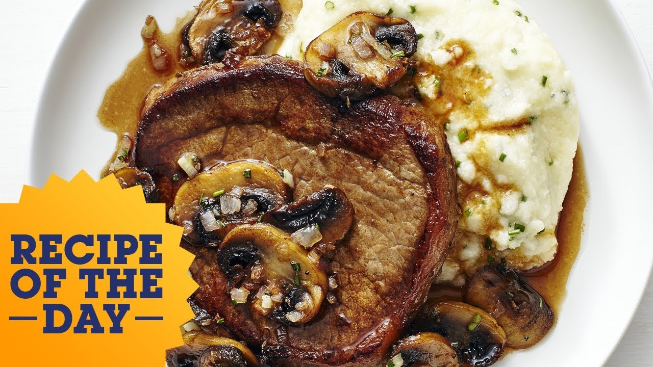 Recipe of the Day: Steak Marsala with Cauliflower Mash | Food Network
