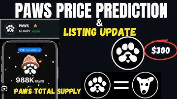 Paws Airdrop Price Prediction: Is $300 Possible? "Paws Token Listing Price".