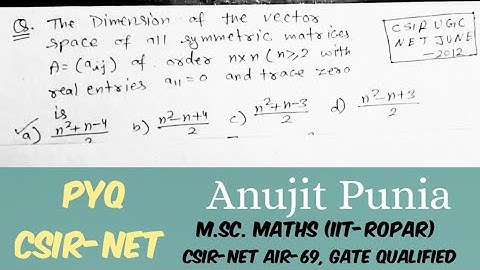 CSIR NET June 2012 Linear Algebra Question.  || Basis and Dimension