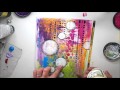 FAST & EASY colour JOURNAL #9 using Dylusions & Acrylic paints, Finnabair stencils 'Rise & Shine'