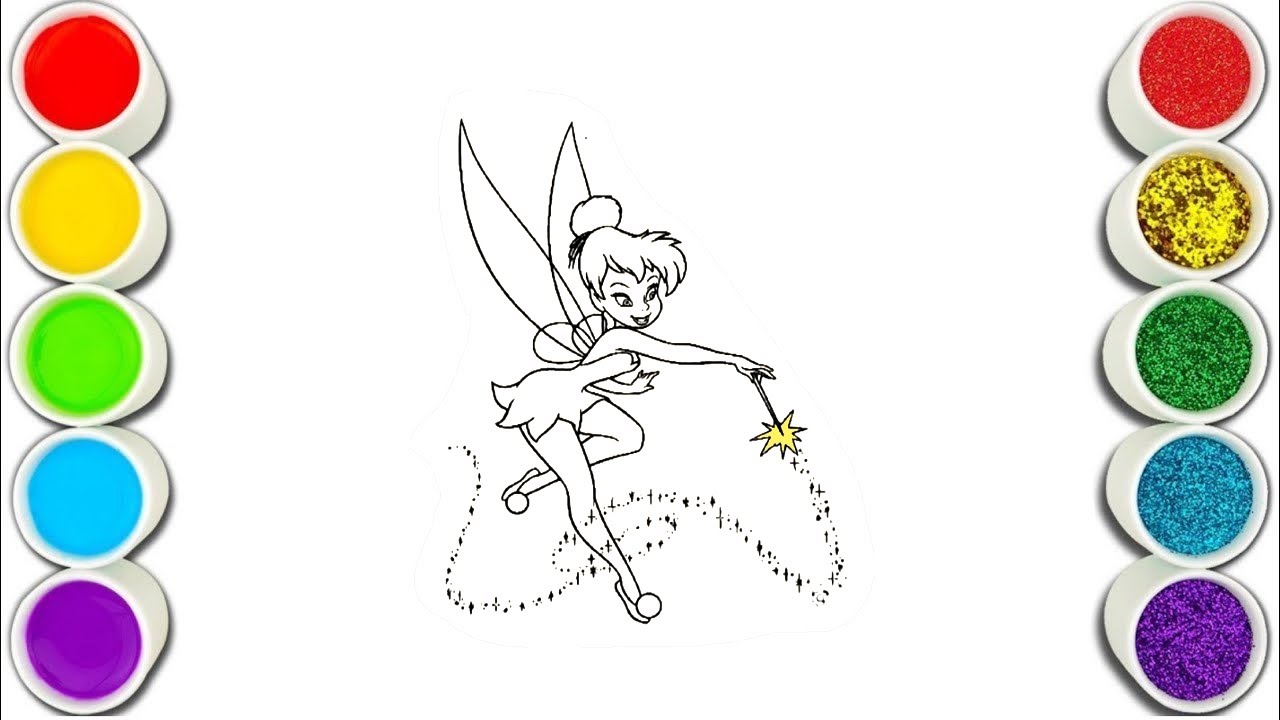 Fairy. Tinker Bell Peter Pan Painting and Coloring for Kids, Toddlers  Easy Drawing