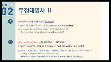 Ch 8-2. 부정대명사 2 _ Grammar Inside 2 (p.106) / another, one ~ the other, some ~ others, each other
