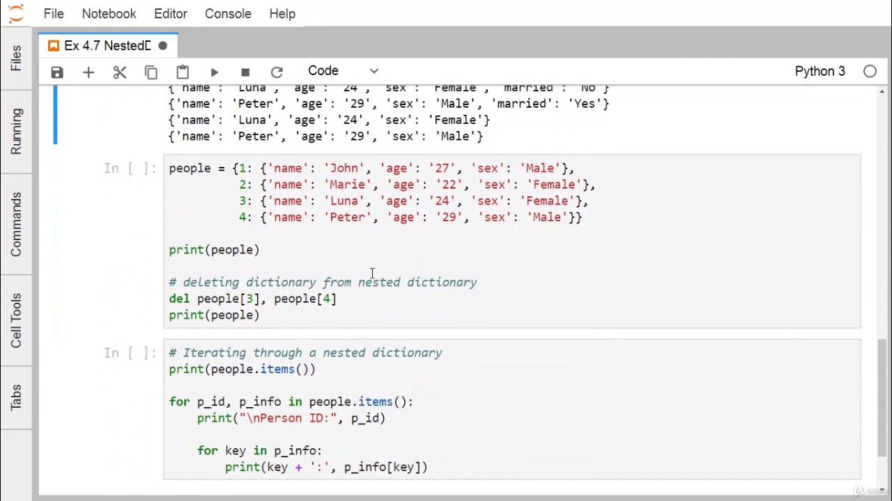 Part 31 Python Neste Dictionary Implementation Udemy - YouTube