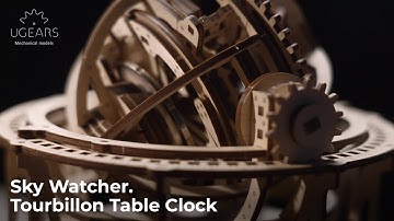 Sky Watcher Tourbillon Table Clock by Ugears | Assemble me. Catch the star moment!