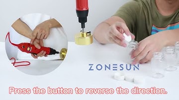 ZONESUN Portable HandHeld Electric Bottle Capping Machine Manual Bottle Capper Capping Tool