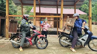 Harvesting vegetables to sell, and paying the carpenter who helped build the house.
