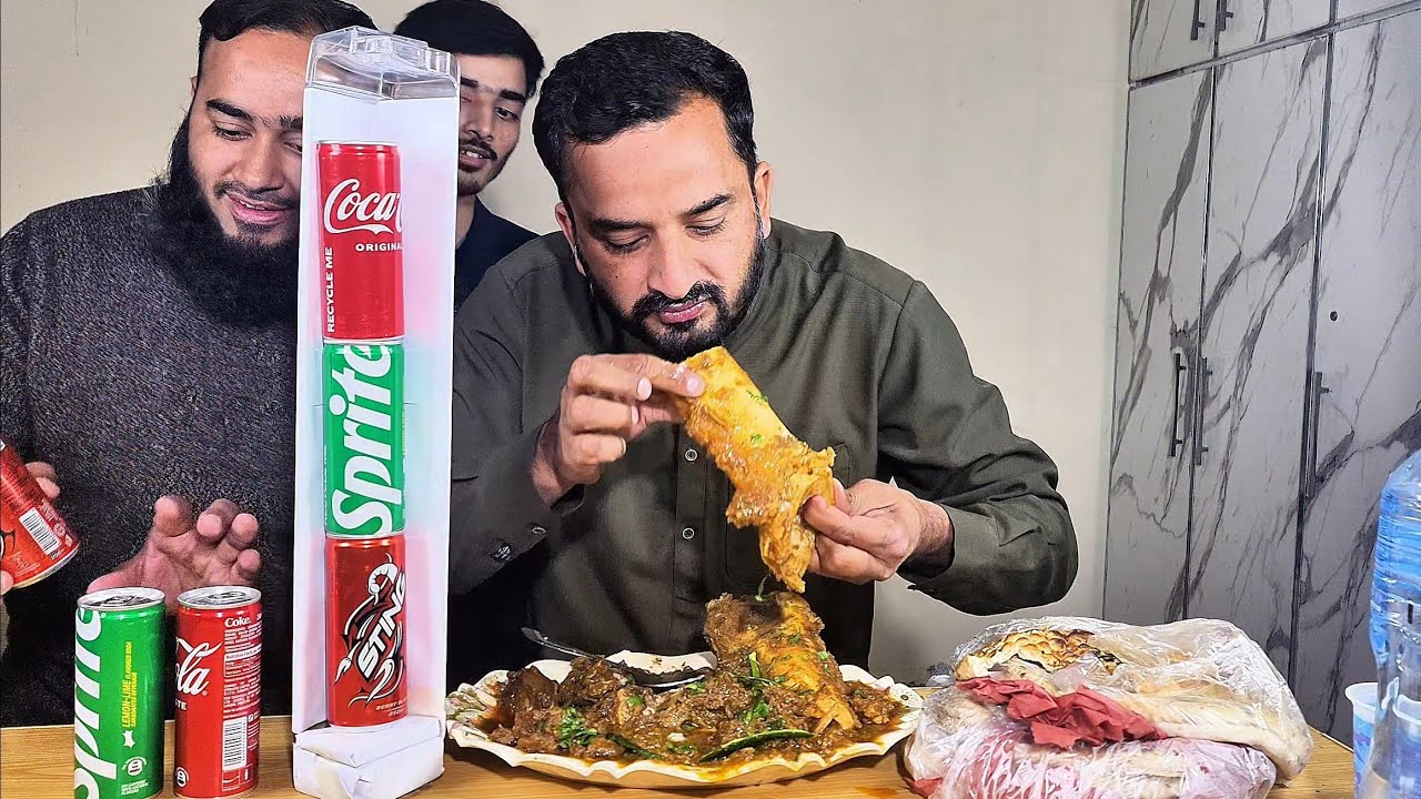 Cans Stack Karo aur Unlimited Beef qurama Khao! Food Challenge 