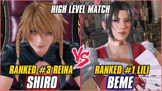TEKKEN 8 - SHIRO (Ranked #3 Reina) vs BEME (Ranked #1 Lili) - T8 HIGH LEVEL MATCHES