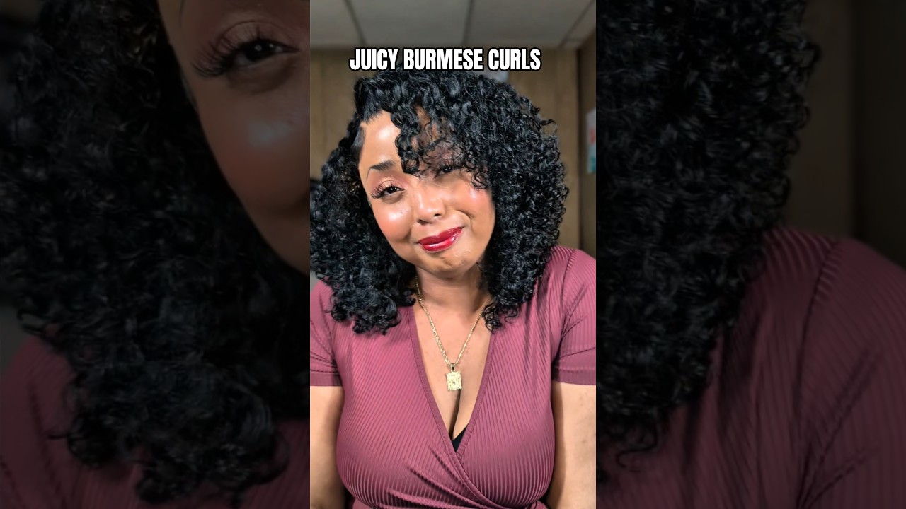 JUICY Curls! Burmese curly Glueless Wig Install 