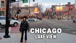 CHICAGO Walking Tour - LAKE VIEW on Wednesday(January 31, 2024) 4k 60fps City Sounds