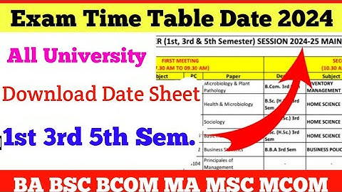 BA BSC BCOM MA MSC MCOM LLB LLM VBSPU University Time Table 2024 || Time Table Date Out 2024
