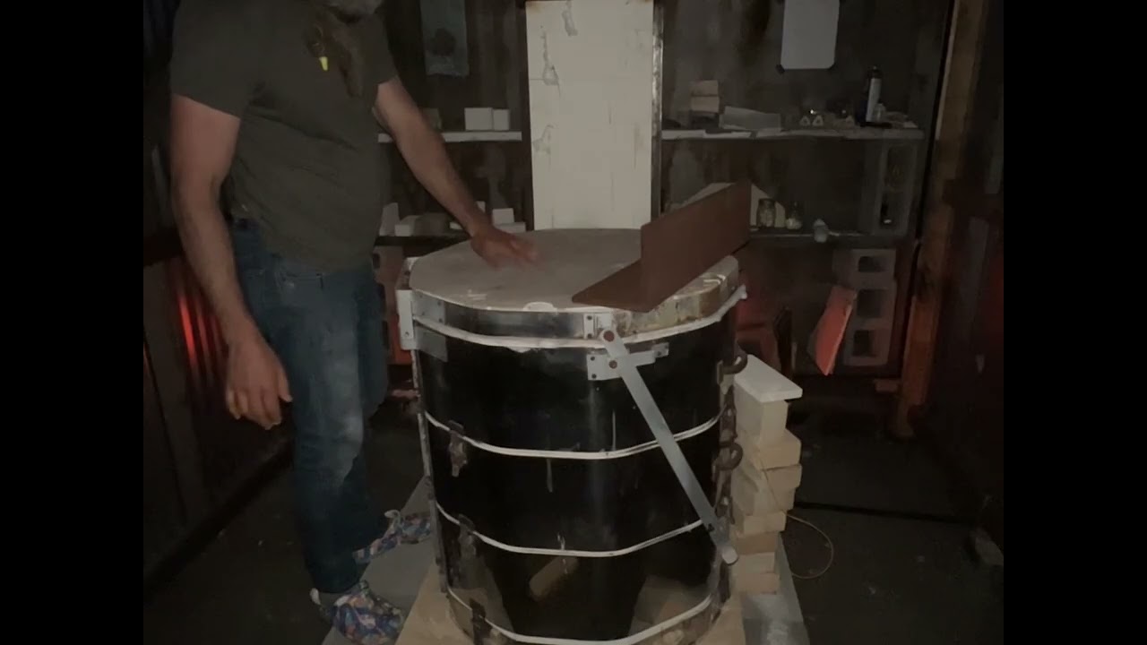 Electric kiln converted to gas