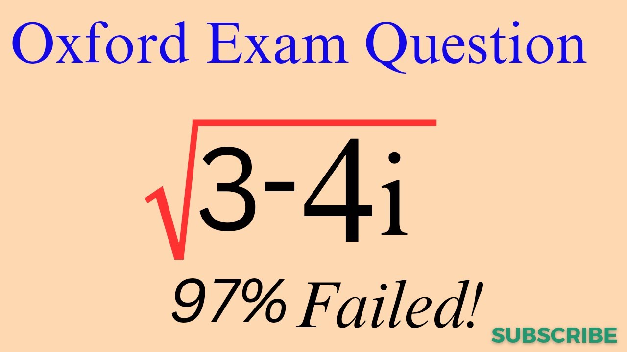 How To Find Square Root Of Complex Number YouTube How To Find Square Root Of Complex Number YouTube