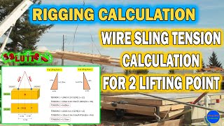 Famous Sling Tension Calculation for 2 Lifting Point #rigging #lifting #crane #heavylifting Net Worth