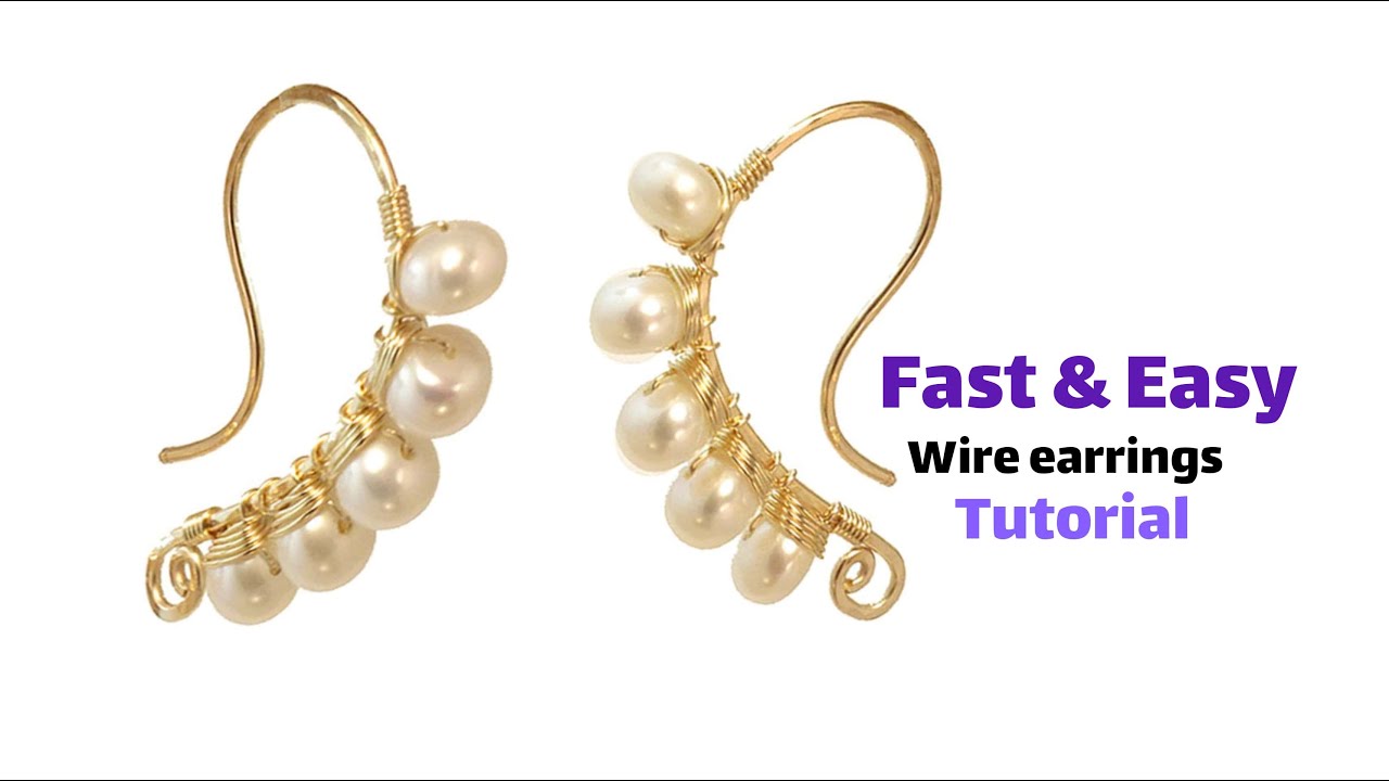 DIY Pearl Earrings - Easy Wire Wrapped Earrings - How to Make Wire ...