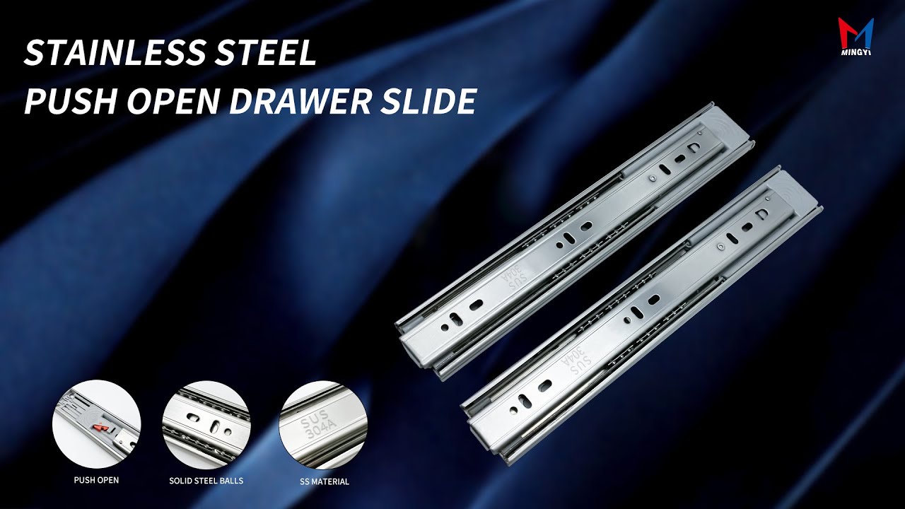 Stainless steel push open drawer slides | Kitchen cabinet | Furniture components | Source factory