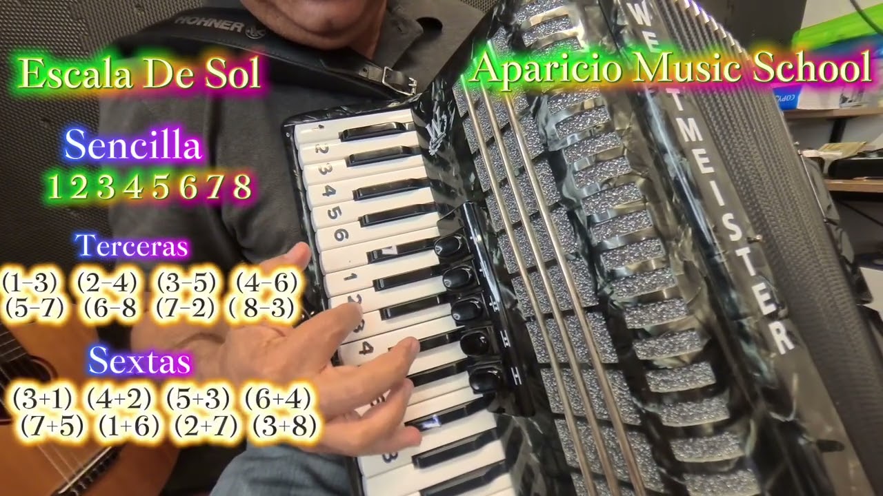 Tutorial #8. Escala de Sol En Sextas, Acordeon De Piano.