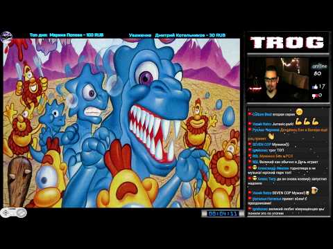 Trog! прохождение [Expert] NO WARP Co-op (U) | Игры на (Dendy, Nes, Famicom, 8 bit) 1991 Стрим RUS