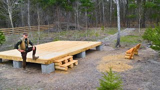 Installing a Wood Floor With Insulation for my Little Homestead in the Woods | Plumbing for a Sauna