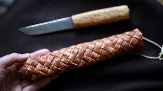 Making a Knife Sheath from Birch Bark -  Finnish Folk