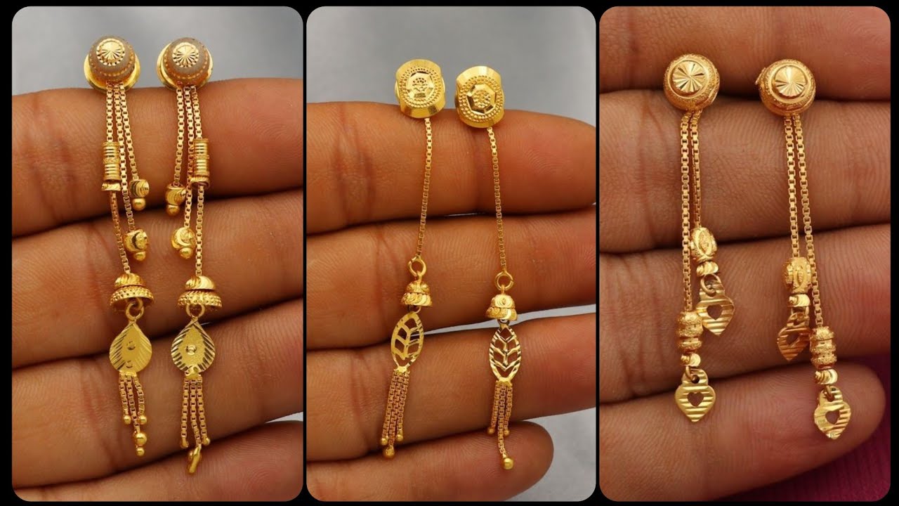 Rose Gold Long Chain Type Earing Combo – Sparsh Jewellery