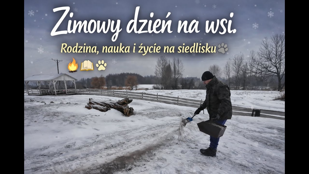 Zimowy dzień na wsi. Rodzina, nauka i życie na siedlisku