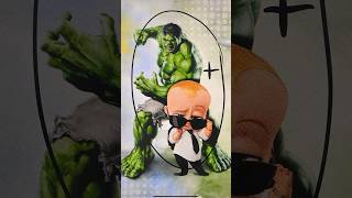 Baby Boss + Hulk Mixing Characters #shorts #hulk #funart