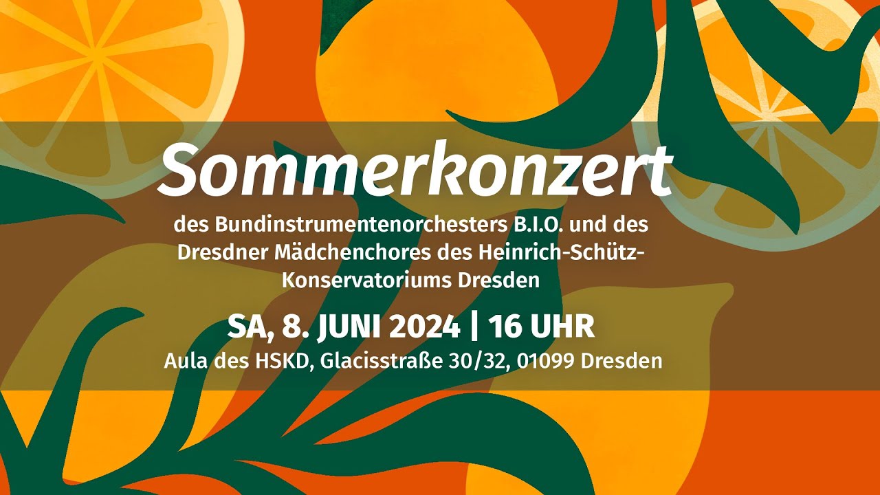 Sommerkonzert des Bundinstrumentenorchesters B.I.O. und des Dresdner Mädchenchores des HSKD