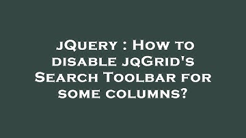 jQuery : How to disable jqGrid