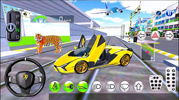 Yellow Lamborghini Super Car Gas Station Driving Gameplay - 3D Driving Class Android IOS Gameplay