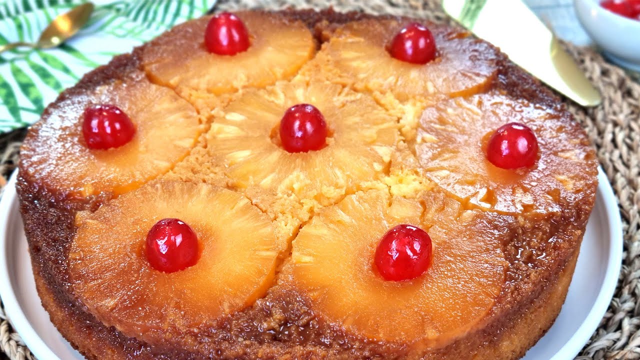 ¡Fácil, Jugoso y Delicioso! Volteado de Piña 🍍  [Tarta de Piña Invertida]