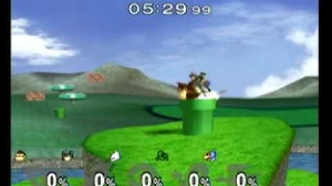 Super Smash Bros Melee Debug Menu - 5 Players as CPU Team in 1-1 Mushroom Kingdom #2