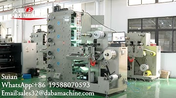 DABA 5 Colors Economical Adhesive Label Sticker Stack Type Flexo Printing Machine#etiqueta #printer