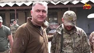 Президент посетил расположение осетинских бойцов в Мелитополе и доставил партию гуманитарной помощи