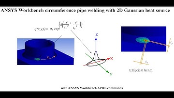 ANSYS WB APDL 2D Gaussian heat source on circumference path pipe welding fillet weld elliptical beam