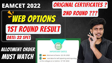 WEB OPTIONS Results on 22 SEPT || Process of College Reporting || 2nd Round