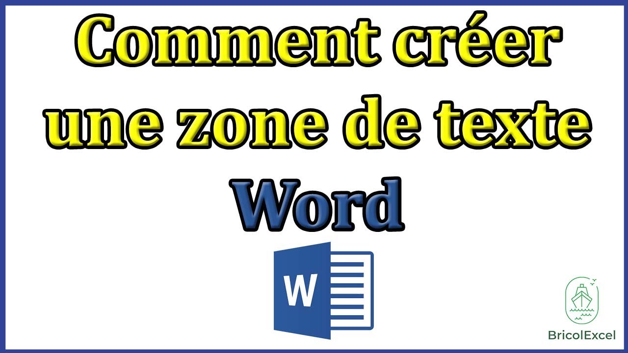 Comment créer une zone de texte sur word - YouTube