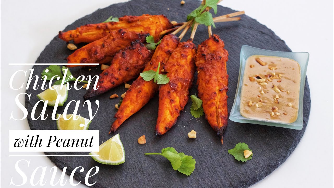 ASIA CHICKEN SATAY with Peanut Sauce (HÄHNCHEN SATAY mit Erdnusssauce ...