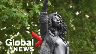 Slave trader’s statue in Britain replaced by Black Lives Matter protester