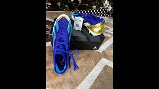 Unboxing Adidas X CRAZYFAST LEAGUE FG MESSI football shoes | Blue Gold &W UK10 | ADIDAS India | 4K60