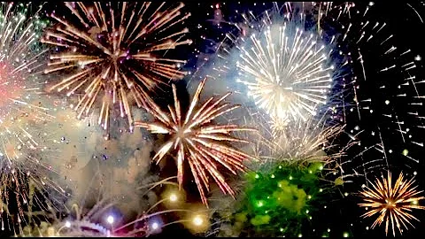 Fireworks Sound Effects and Stock Video 4K | Colorful Fireworks Exploding in Night Sky -ROYALTY FREE