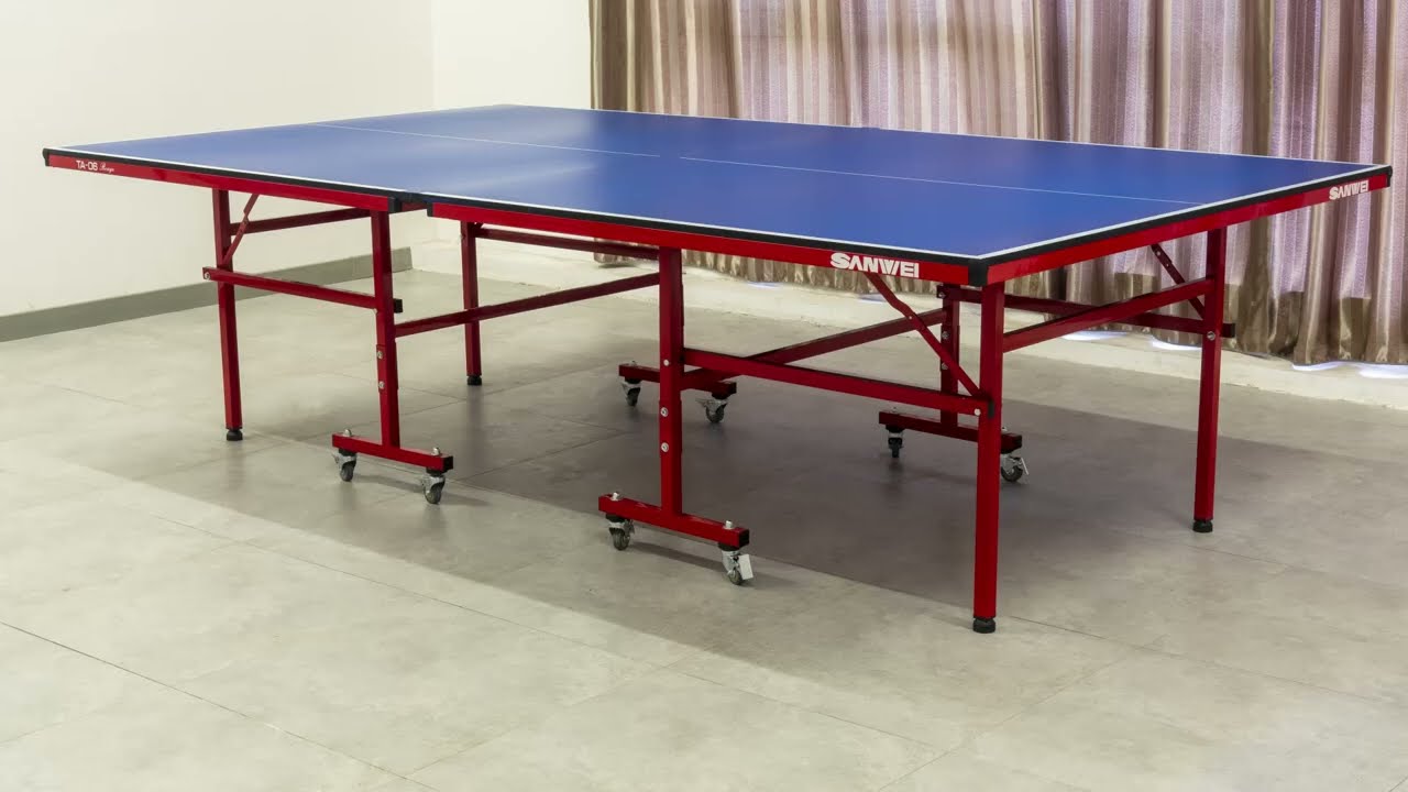 Indoor Ping Pong Table TA-06 Rouge - SANWEI Sport